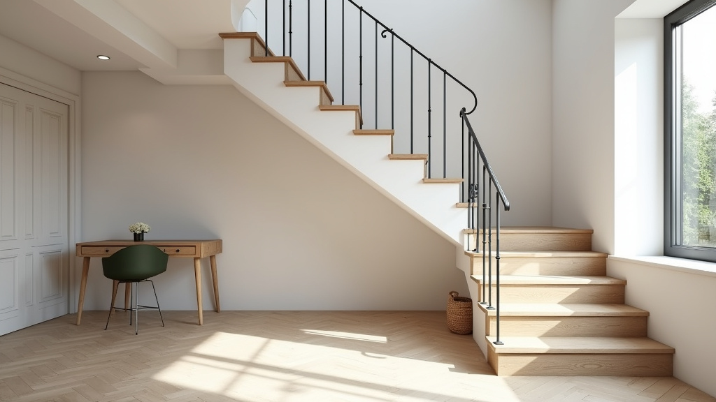 Monte-escalier terminé dans une maison à Camoël