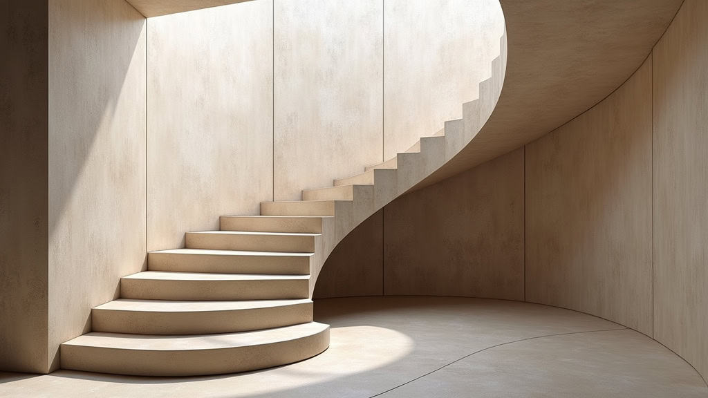 Monte escalier tournant adapté à un escalier avec courbe à Parigné-l