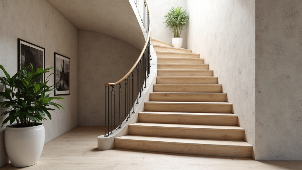 Monte-escalier tournant courbe adapté à un escalier en colimaçon à Barentin