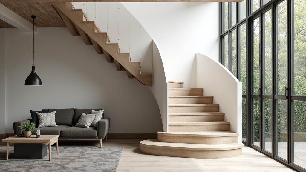 Monte-escalier tournant en cours d