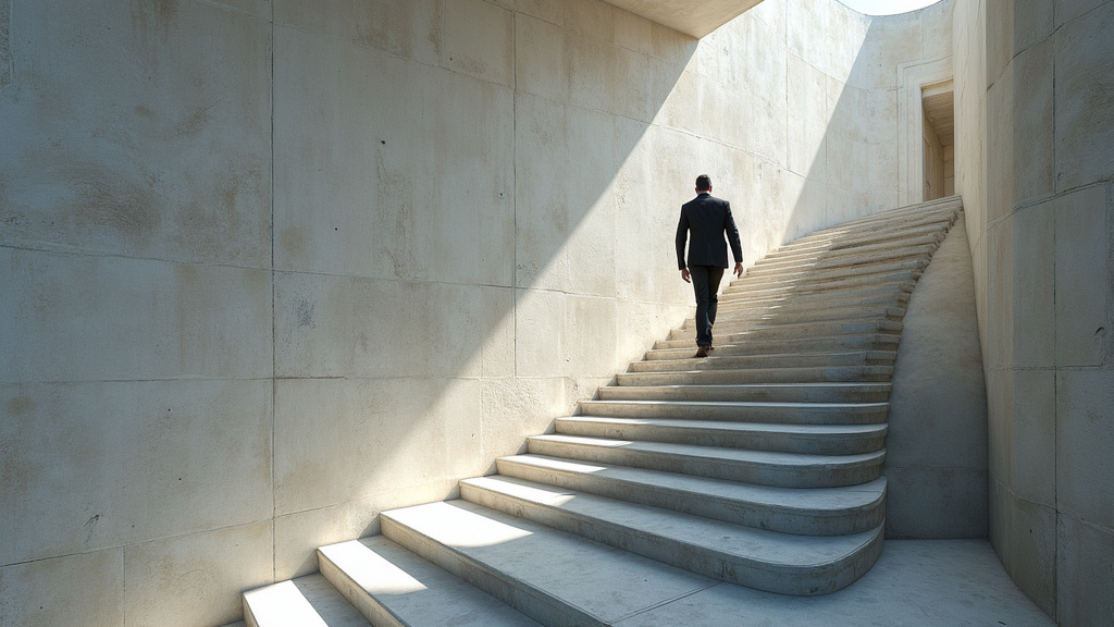 Monte-escalier tournant en cours d