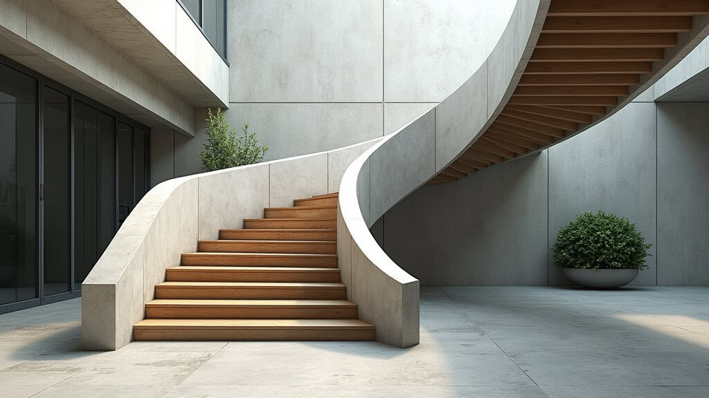 Monte-escalier tournant en cours d