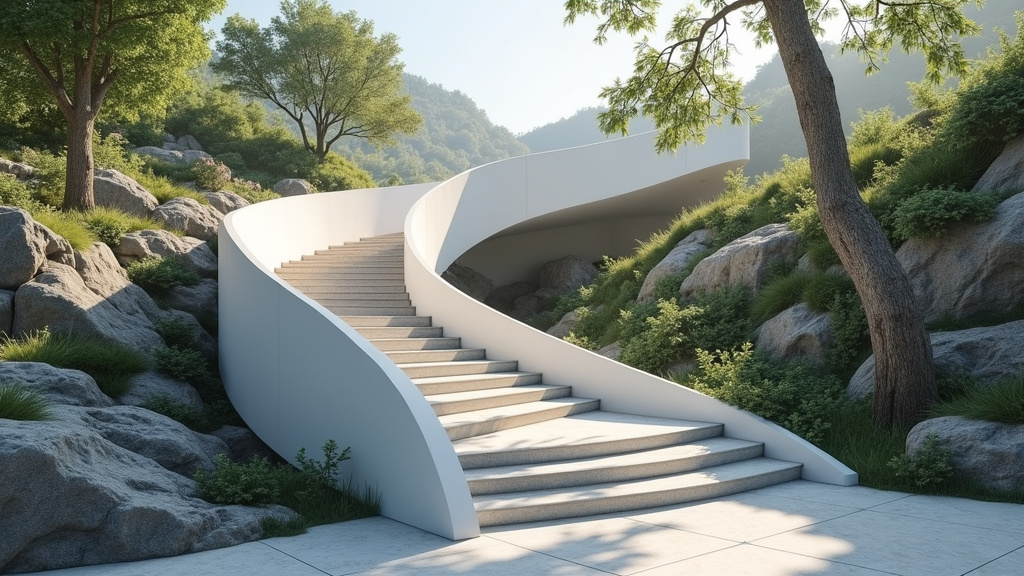 Monte-escalier tournant en cours d