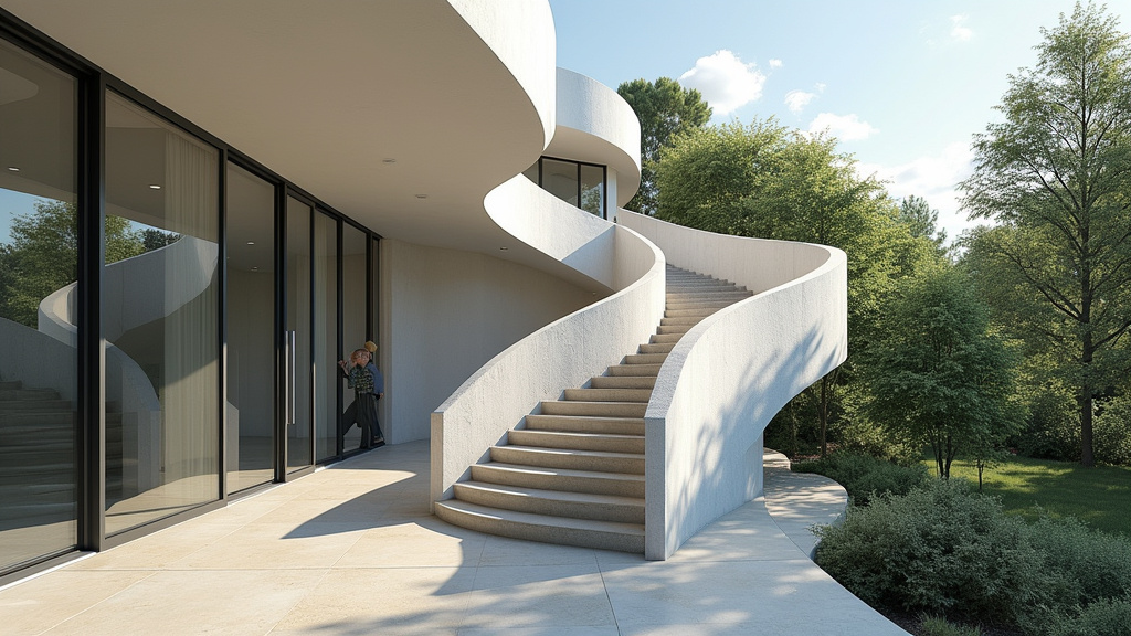 Monte escalier tournant en cours d