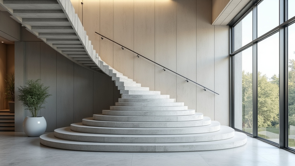 Monte-escalier tournant en cours d