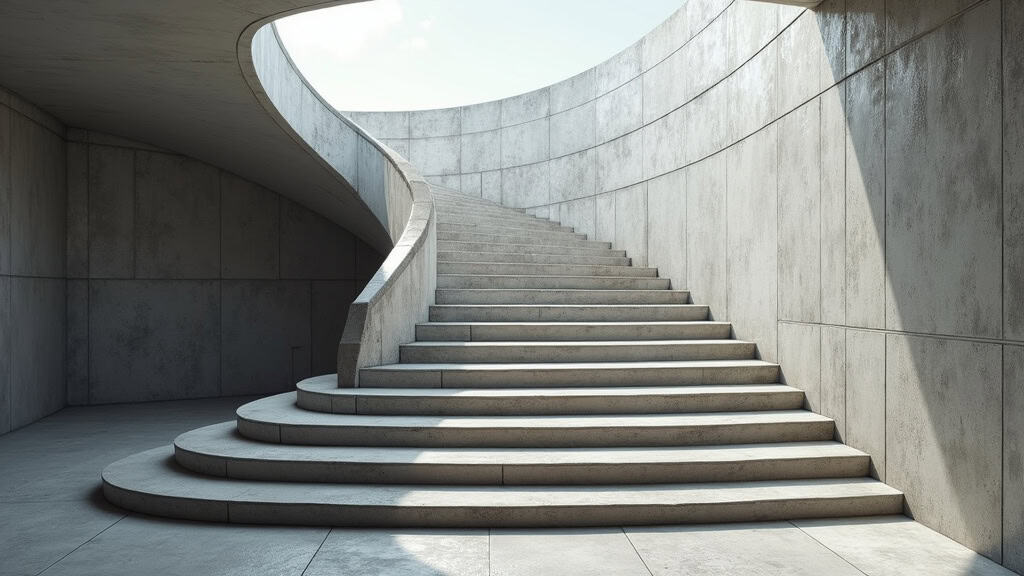 Monte-escalier tournant en cours d