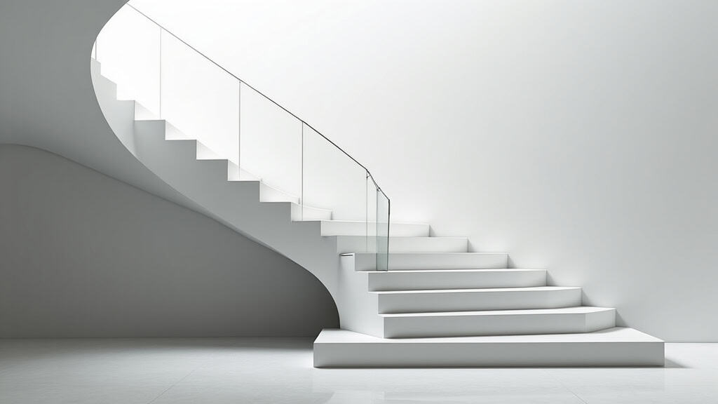 Monte-escalier tournant en cours d