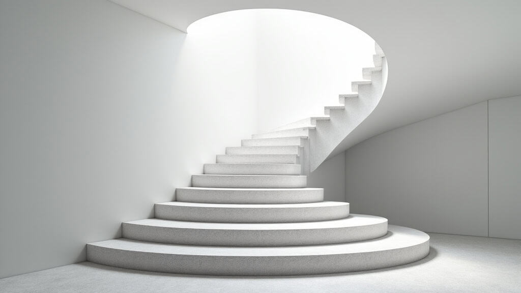 Monte-escalier tournant en cours d