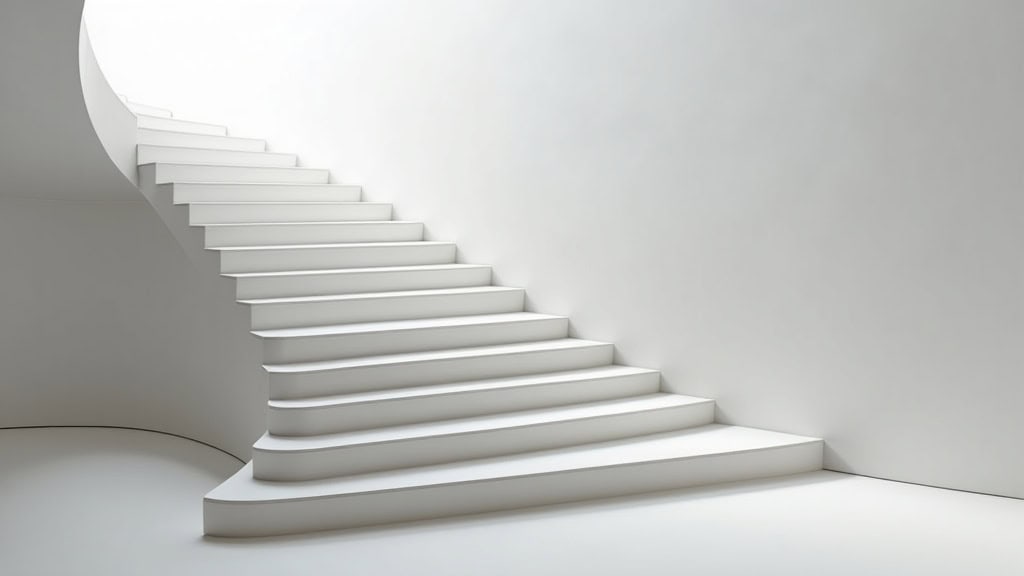 Monte-escalier tournant en cours d