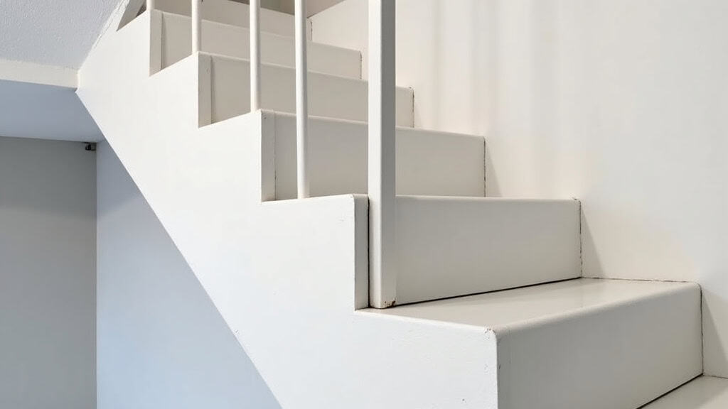 Monte-escalier tournant en cours d’installation sur un escalier avec virage à Labastide-du-Temple