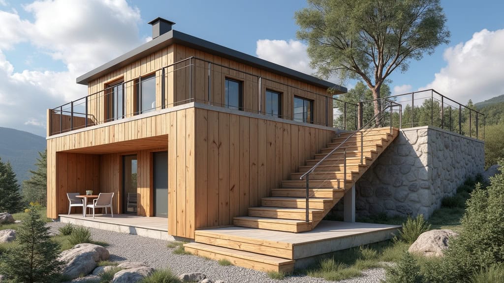Monte-escalier tournant en cours d’installation sur un escalier en colimaçon à Corbère-les-cabanes