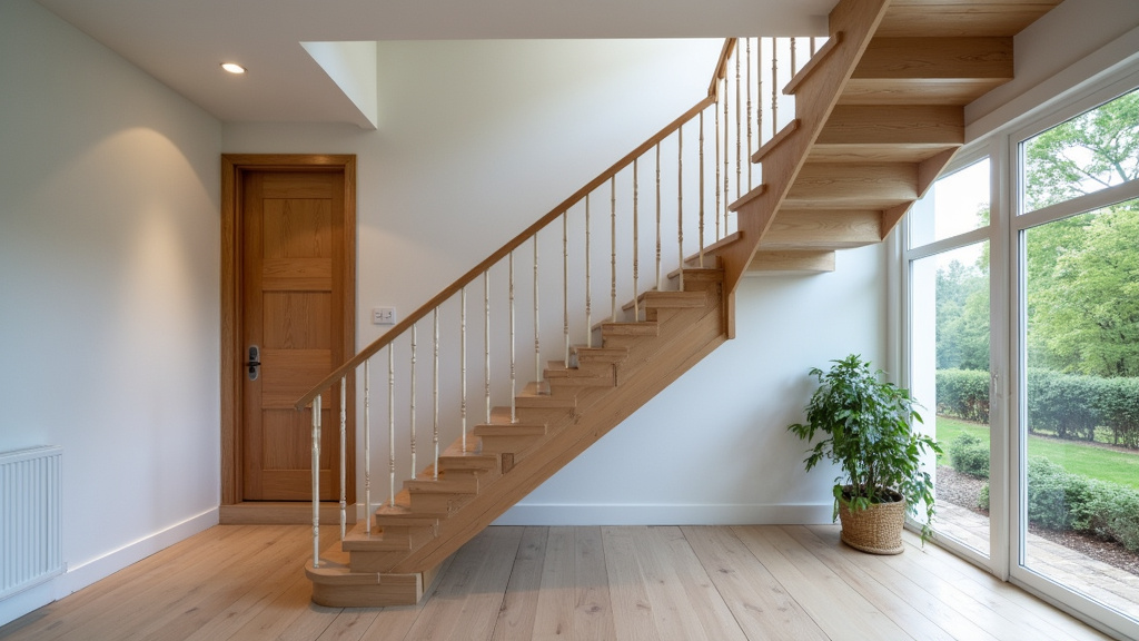 Monte-escalier tournant en cours d’installation sur un escalier en colimaçon