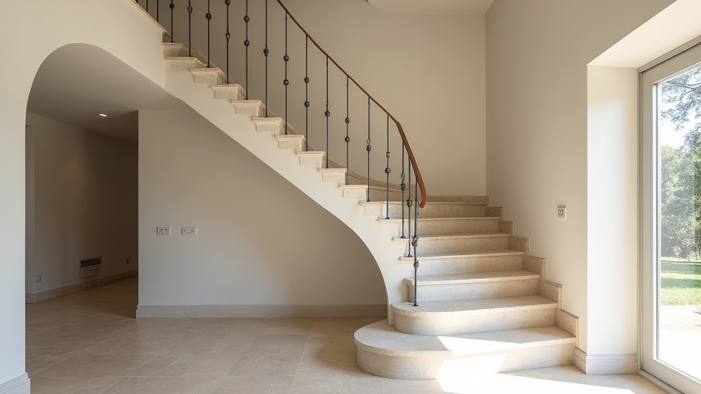 Monte-escalier tournant en fonctionnement dans une maison avec escalier courbe à Narbonne