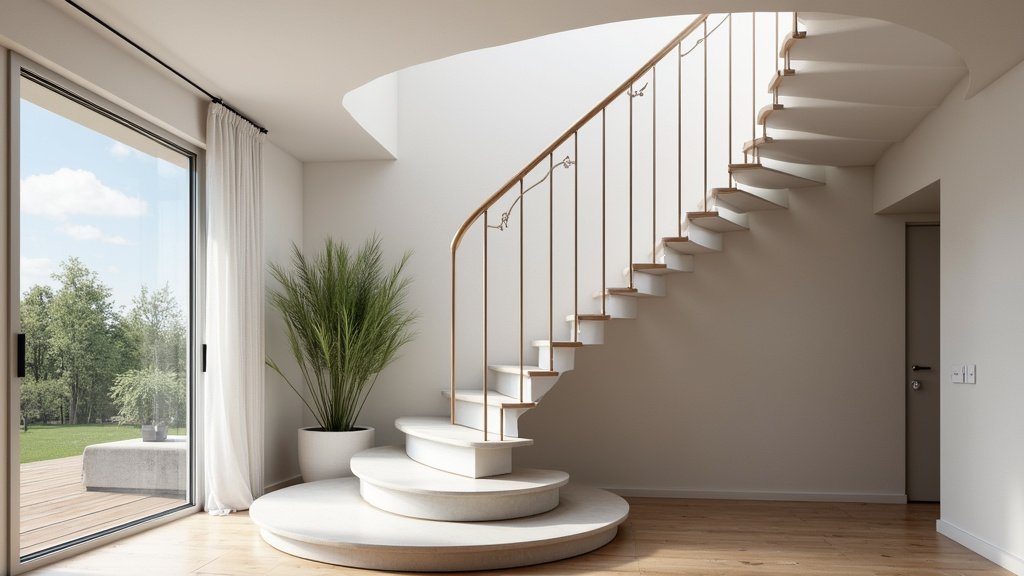 Monte-escalier tournant fabriqué sur mesure pour un escalier courbe à Lachassagne