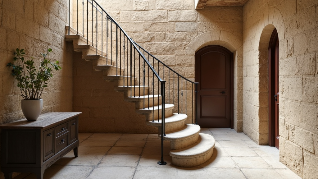 Monte-escalier tournant installé dans un escalier ancien à Cornas