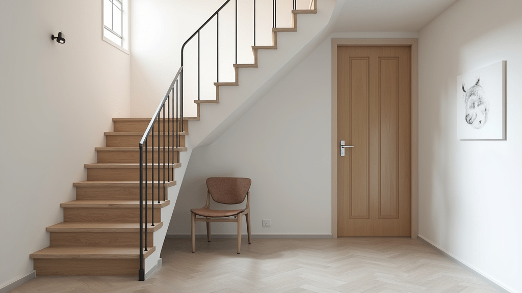 Monte-escalier tournant installé dans un escalier avec palier à Corbreuse