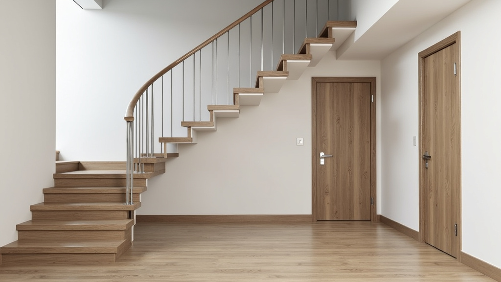 Monte-escalier tournant installé dans un escalier avec palier à Lure