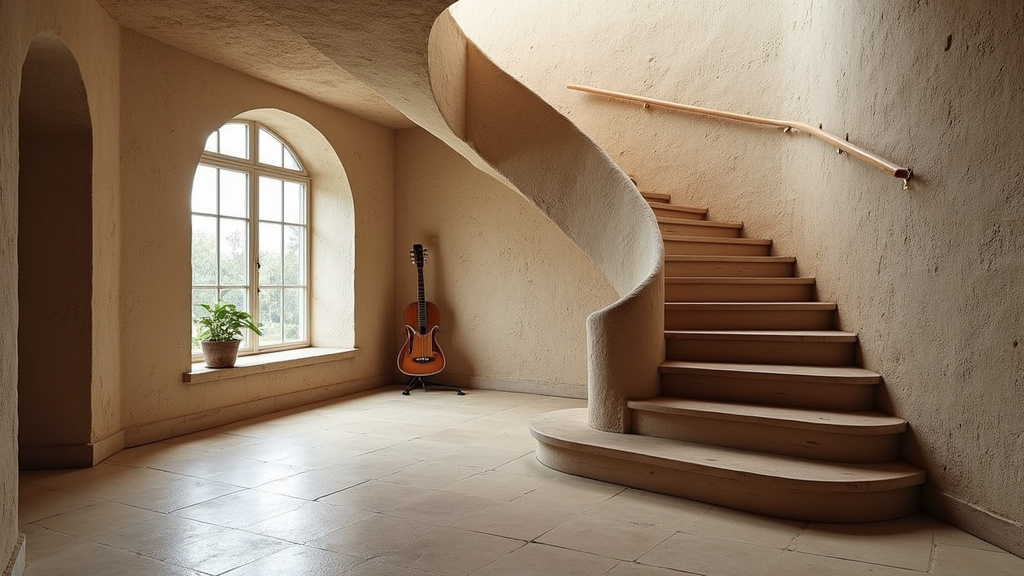 Monte-escalier tournant installé dans un escalier courbe à Brison-Saint-Innocent