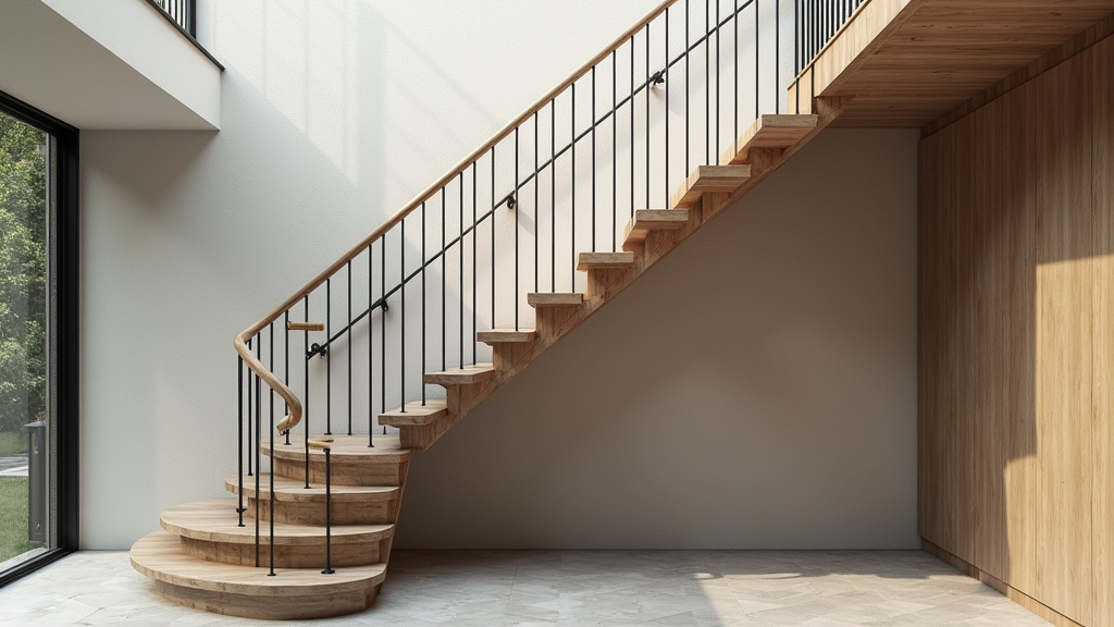 Monte-escalier tournant installé dans un escalier en colimaçon à Husseren-Wesserling