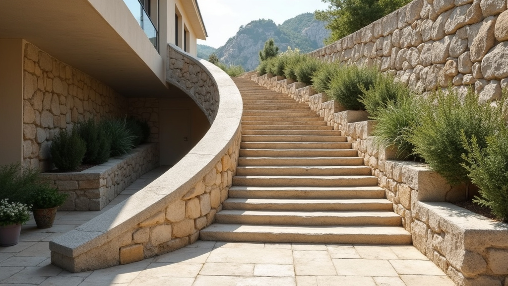 Monte escalier tournant installé dans un escalier en colimaçon à La Tour-en-Jarez