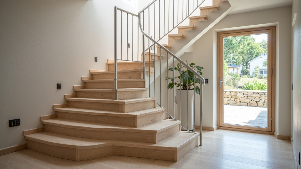 Monte-escalier tournant installé dans un escalier en colimaçon à Lignières