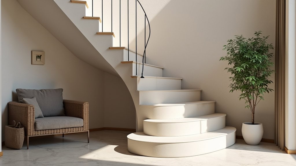 Monte-escalier tournant installé dans un escalier en colimaçon à Moisselles