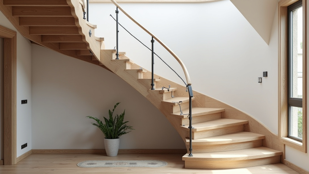 Monte-escalier tournant installé dans un escalier en colimaçon à Nancy
