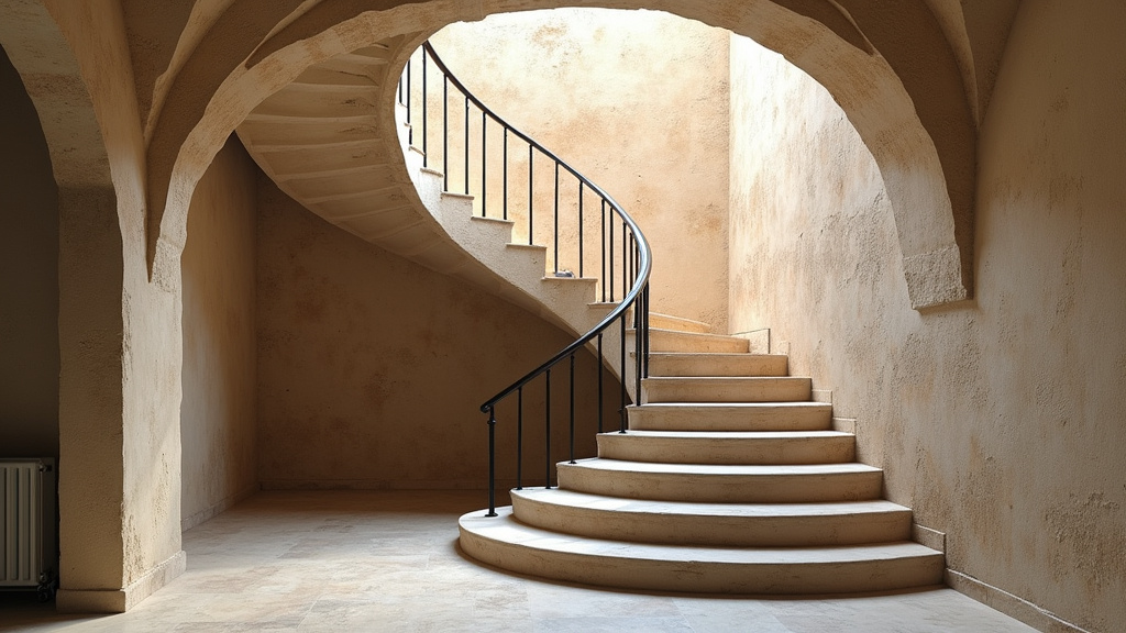 Monte-escalier tournant installé dans un escalier intérieur à Fontenay-aux-Roses