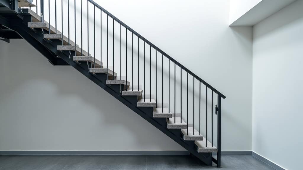 Monte-escalier tournant installé dans un escalier intérieur à Mouy, en fonctionnement