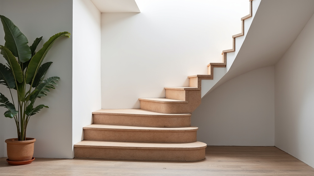 Monte-escalier tournant installé dans une habitation à Biguglia avec escalier en colimaçon