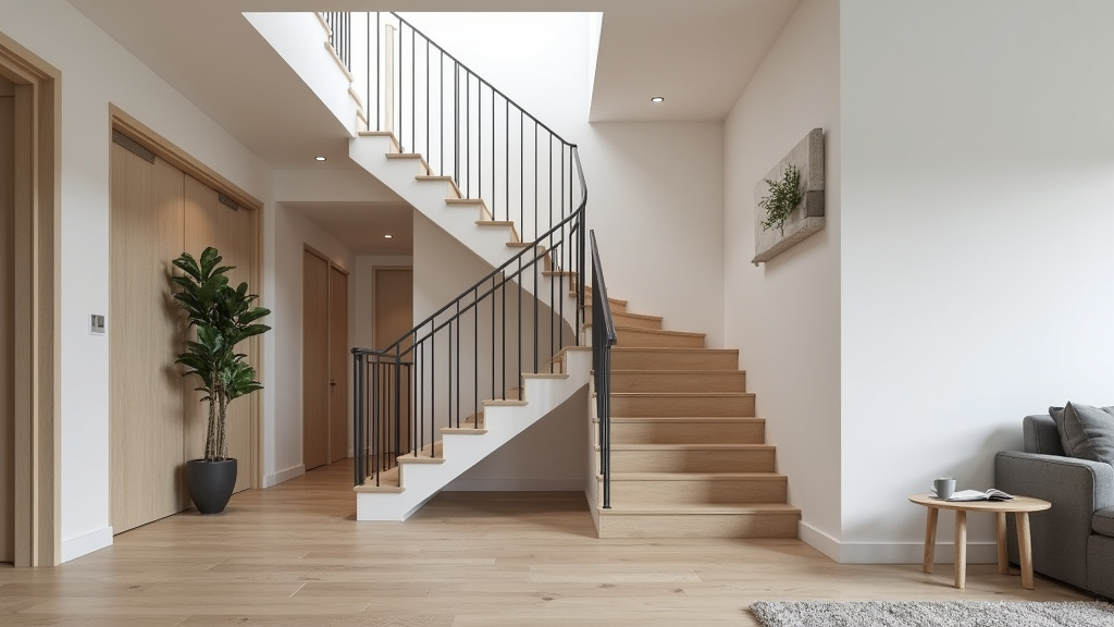 Monte-escalier tournant installé dans une maison à Camphin-en-Pévèle