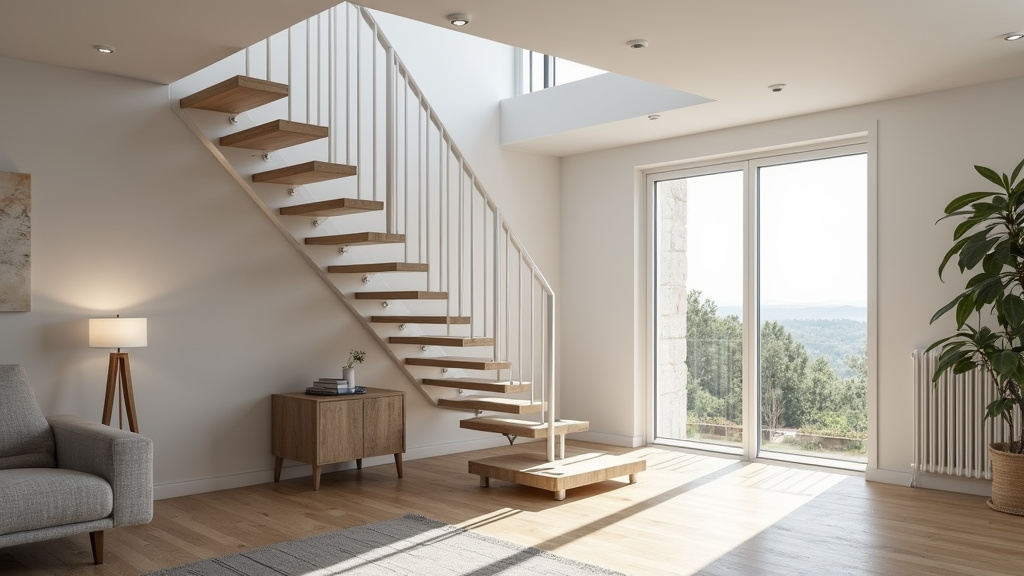 Monte-escalier tournant installé dans une maison à Champlan