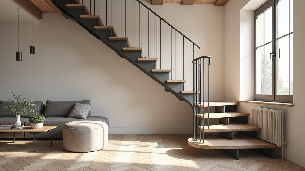 Monte escalier tournant installé dans une maison à Châteauneuf-sur-Cher