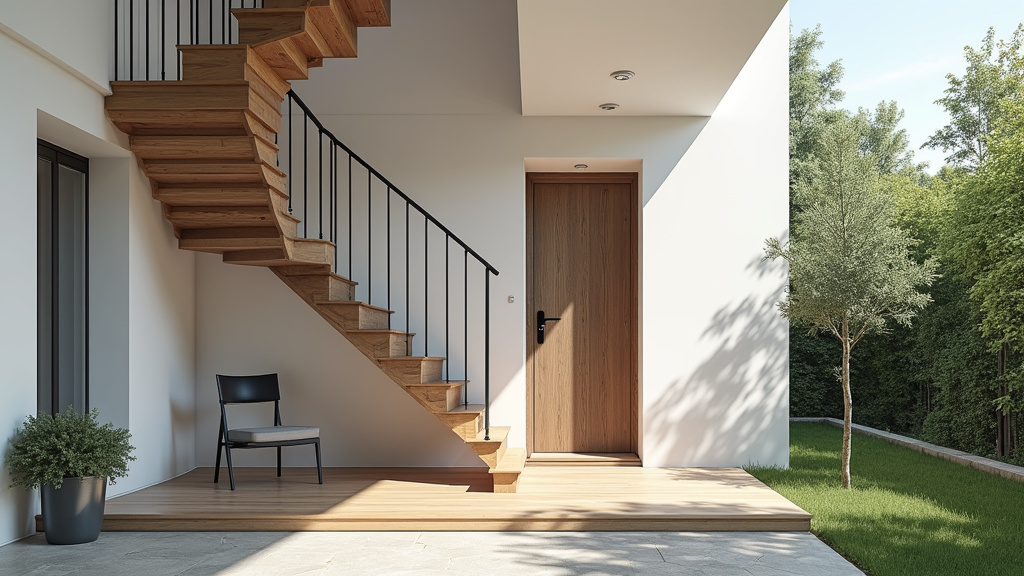 Monte-escalier tournant installé dans une maison à Cormelles-le-Royal près de Caen