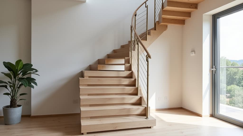 Monte-escalier tournant installé dans une maison à Coudoux