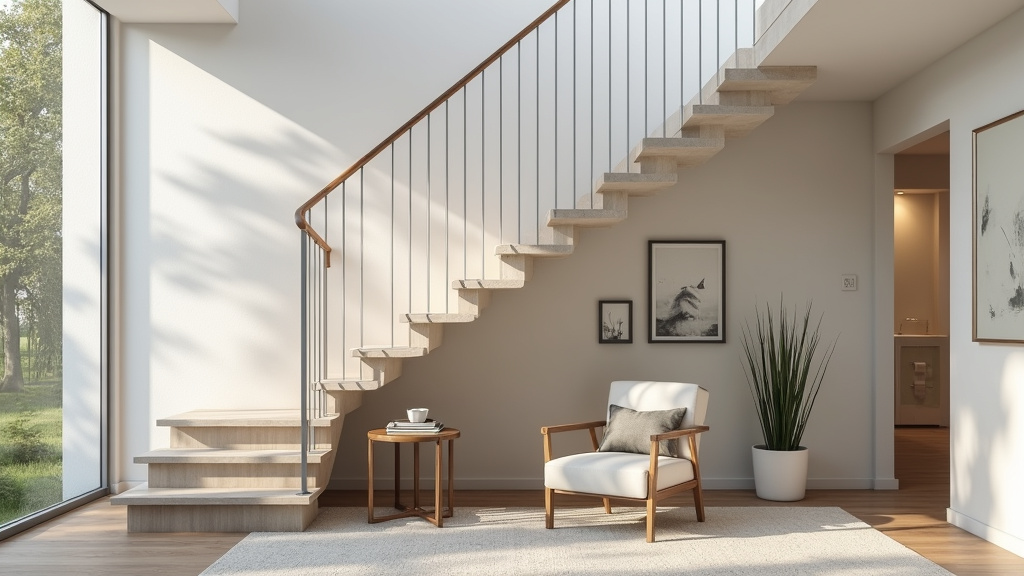 Monte-escalier tournant installé dans une maison à Crosmières