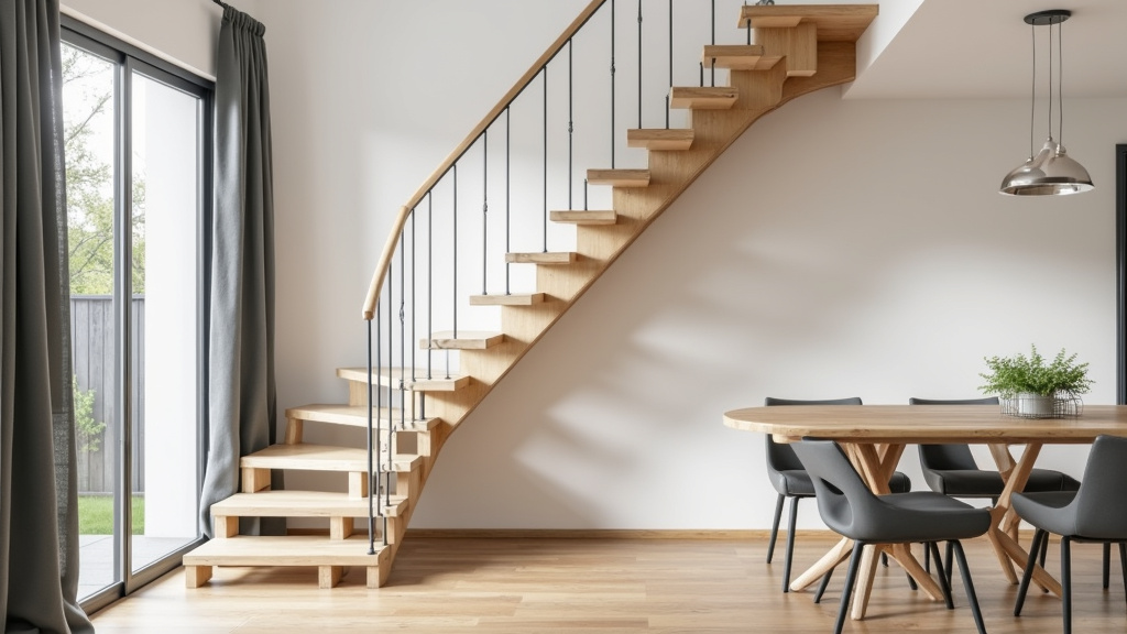 Monte-escalier tournant installé dans une maison à Fréland