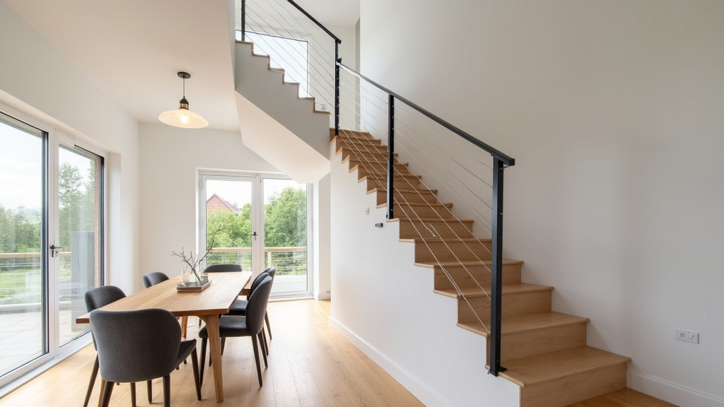 Monte-escalier tournant installé dans une maison à Freneuse avec rail sur mesure adapté aux virages