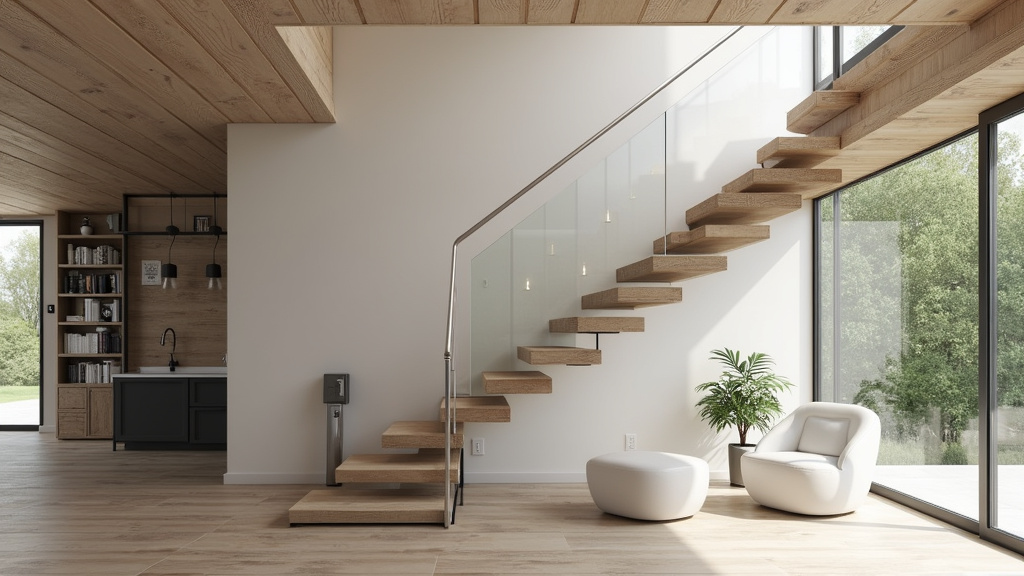 Monte-escalier tournant installé dans une maison à Grisy-Suisnes