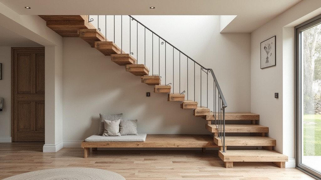 Monte-escalier tournant installé dans une maison à La Brède en Gironde