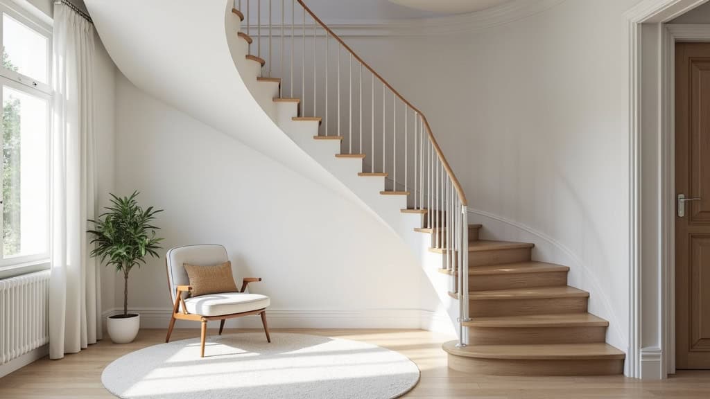 Monte-escalier tournant installé dans une maison à Lafrançaise