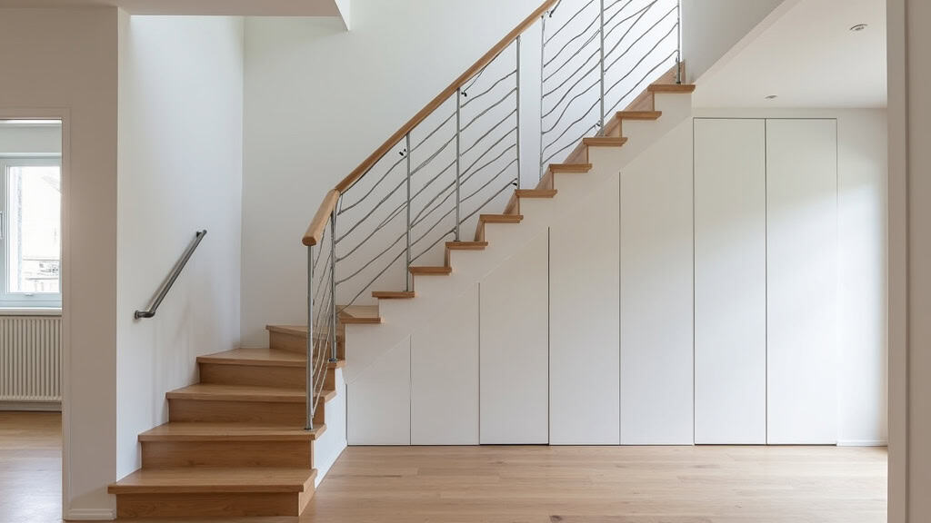 Monte-escalier tournant installé dans une maison à Mieussy, avec rail sur mesure