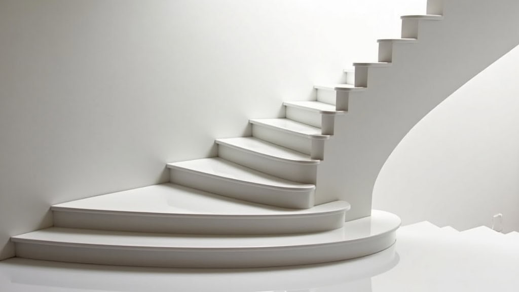 Monte-escalier tournant installé dans une maison à Moncheaux, montrant l
