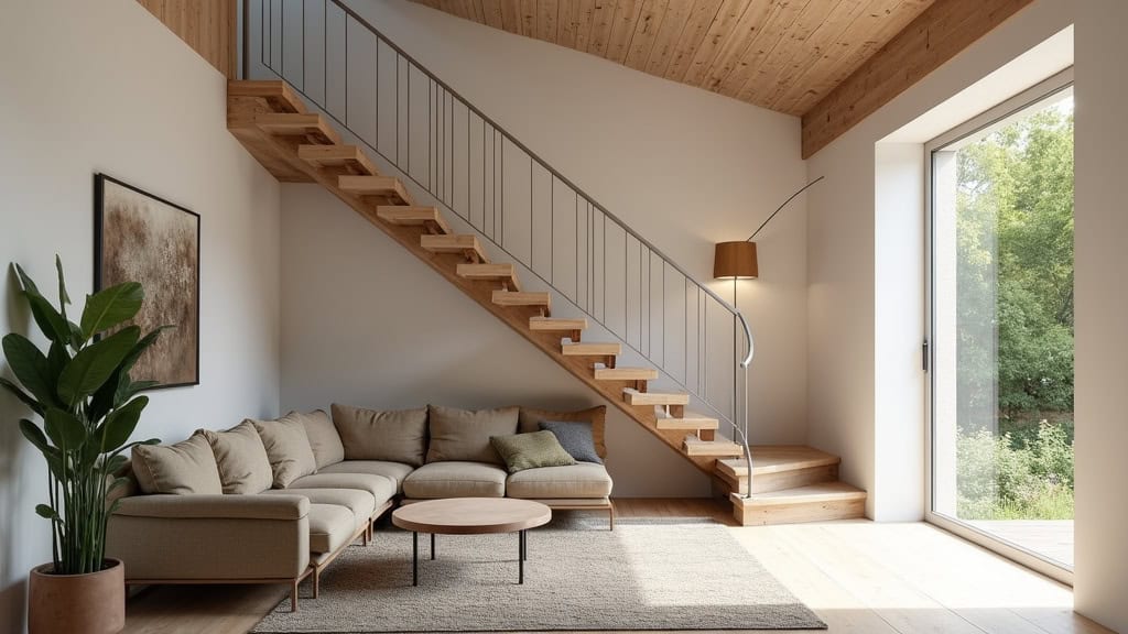 Monte-escalier tournant installé dans une maison à Montesquieu-des-Albères