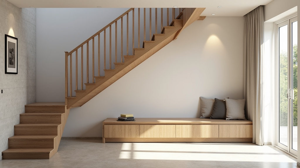 Monte-escalier tournant installé dans une maison à Moyon Villages