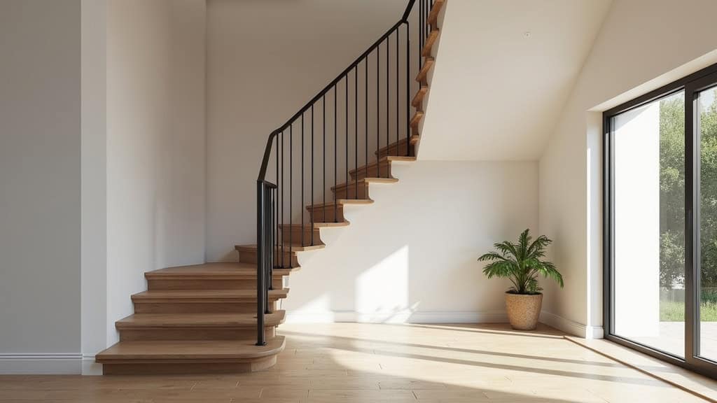 Monte-escalier tournant installé dans une maison à Mozac avec escalier en virage