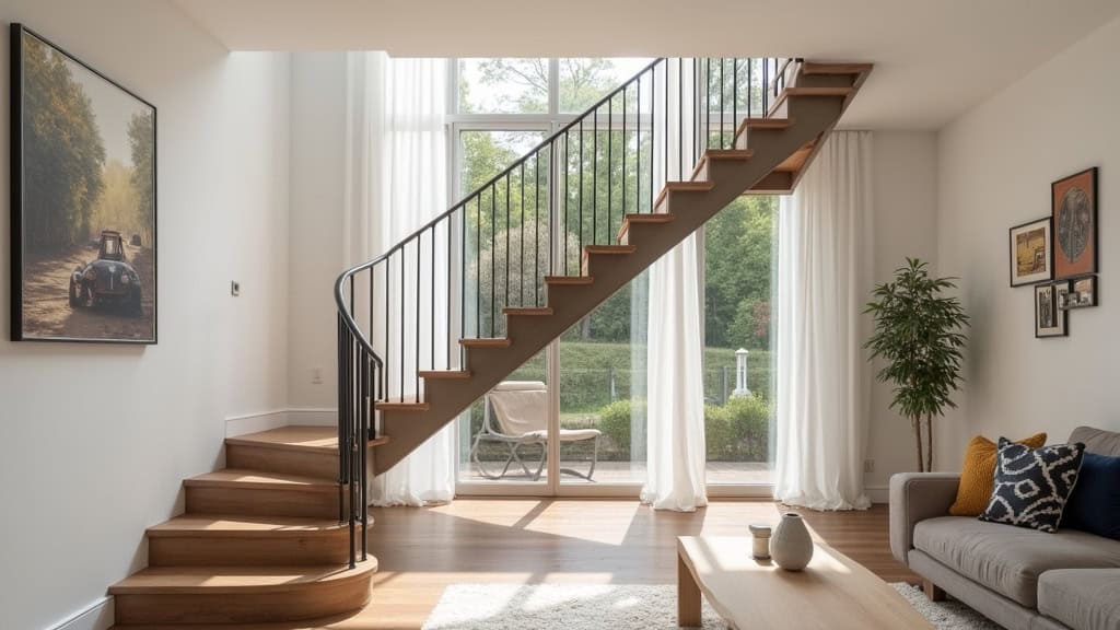 Monte-escalier tournant installé dans une maison à Nanteuil-lès-Meaux