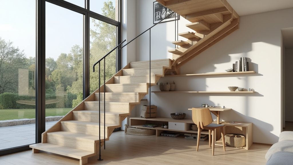 Monte-escalier tournant installé dans une maison à Onnaing, près de Valenciennes