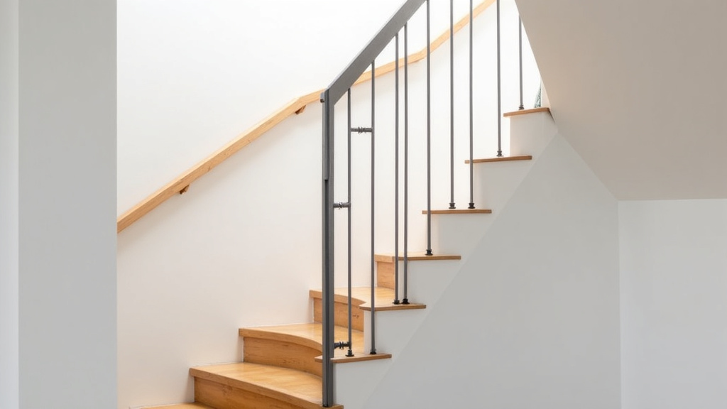 Monte-escalier tournant installé dans une maison à Saint-Saulve avec rail sur mesure suivant la courbure de l’escalier