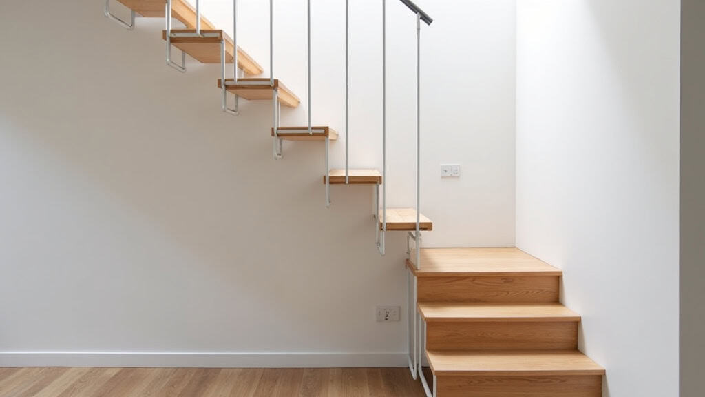 Monte-escalier tournant installé dans une maison à Thairé, escalier en colimaçon